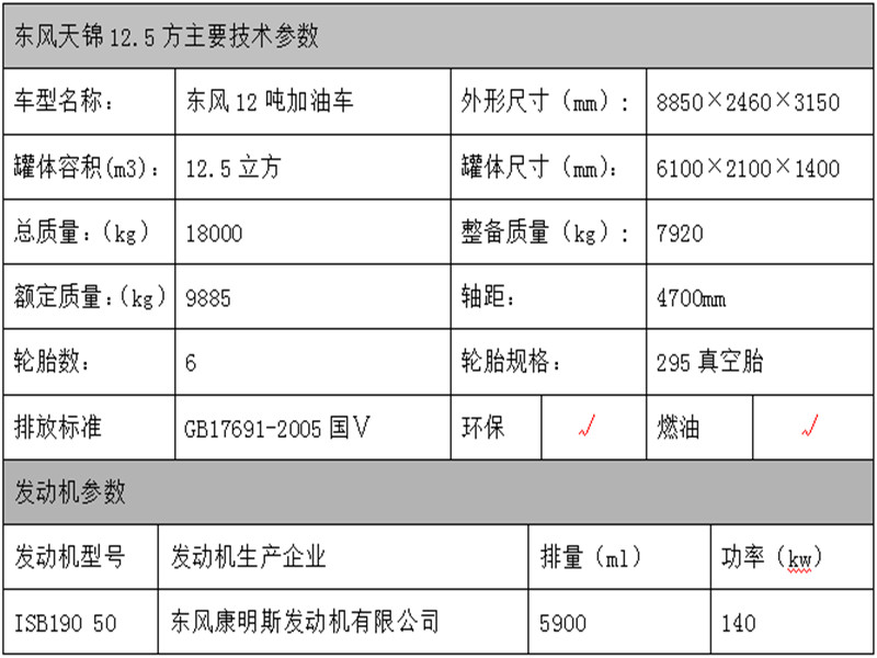 东风天锦10吨油罐车